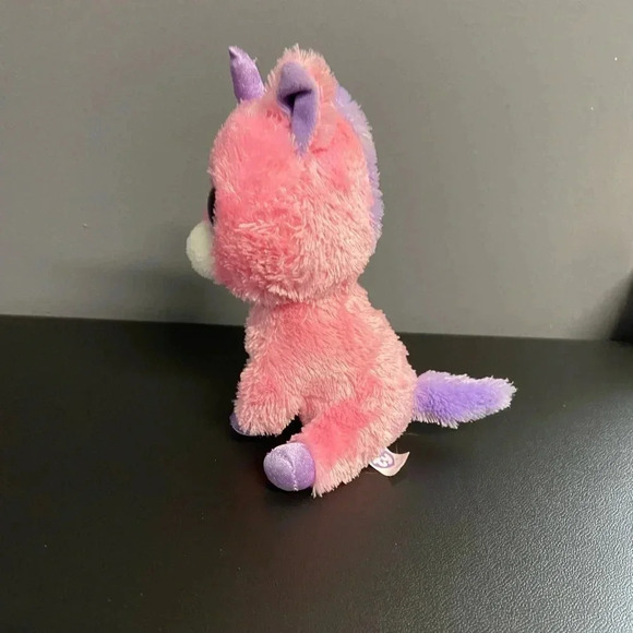 Ty Beanie Boos MAGIC the‎ Unicorn  6" Tall Plush Pink Purple Eyes - Picture 8 of 12